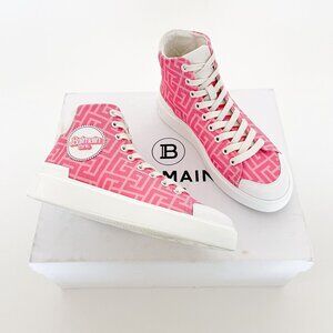 Balmain x Barbie B-Court Sneakers EU 36 US 6 Pink High Top Lace Up Booties